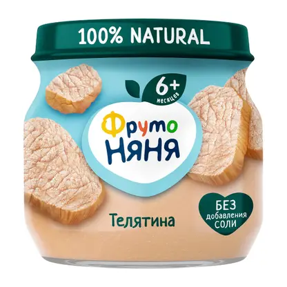 Пюре из телятины с 6 месяцев Фрутоняня 80г