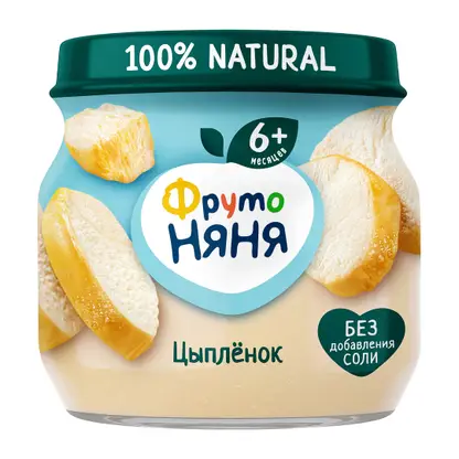 Пюре из цыпленка с 6 месяцев Фрутоняня 80г