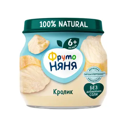 Пюре из кролика с 6 месяцев Фрутоняня 80г