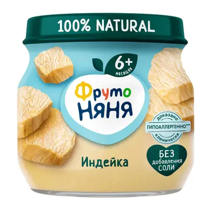 Пюре из индейки с 6 месяцев Фрутоняня 80г