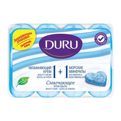 Мыло Duru 1+1 Soft Sensations Крем и морские минералы 4*80г