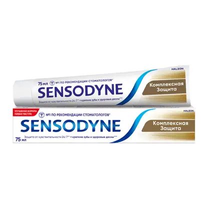 Зубная паста Sensodyne Комплексная Защита для чувствительных зубов с фтором освежающий мятный вкус 75мл