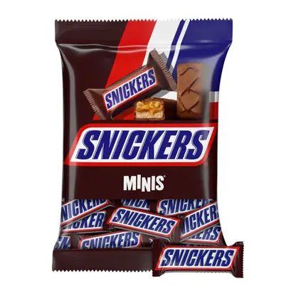 Конфеты шоколадные с карамелью арахисом и нугой Snickers Minis 180г