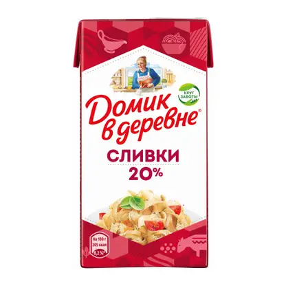 Сливки стерилизованные Домик в деревне 20% 480г