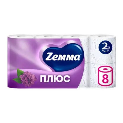 Туалетная бумага Zewa Плюс Сирень 2 слоя 8 рулонов в ассортименте