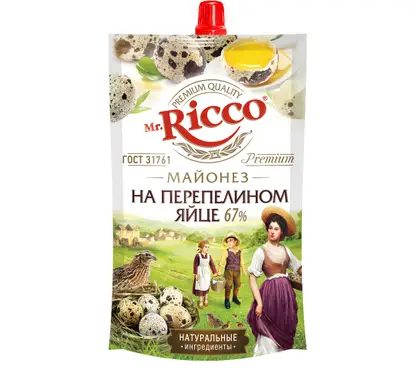Майонез Mr. Ricco на перепелином яйце 67% 220мл