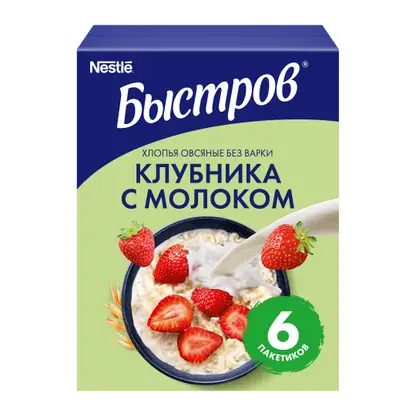 Каша овсяная клубничная Быстров 6*40г