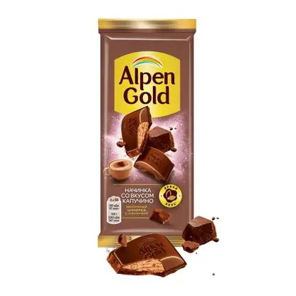 Шоколад Alpen Gold молочный с начинкой со вкусом капучино 80г