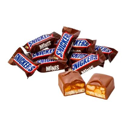 Конфеты шоколадные Snickers Minis с карамелью арахисом и нугой