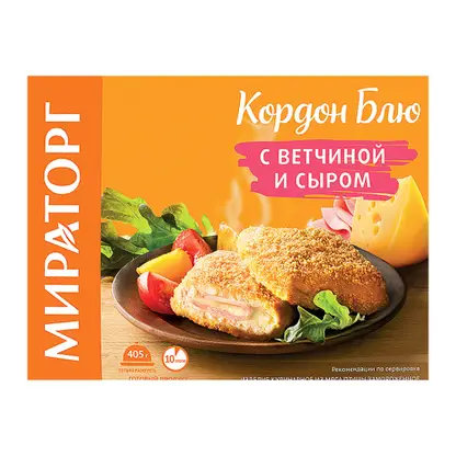 Кордон Блю Мираторг с Ветчиной и сыром 405г