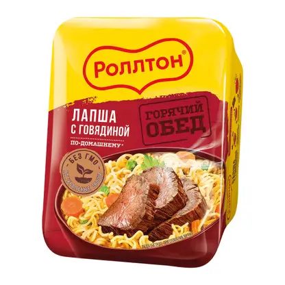 Лапша Роллтон с говядиной по-домашнему 90г