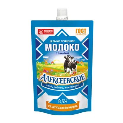 Сгущенное молоко Алексеевское цельное 8.5% 100г