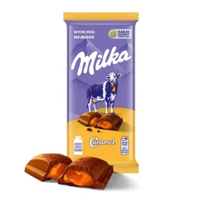 Шоколад Молочный Caramel Milka 90г
