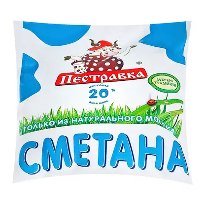 Сметана Пестравка 20% 225г