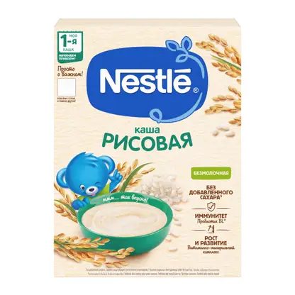 Каша детская безмолочная рисовая с 4 месяцев Nestle 200г
