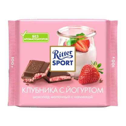 Шоколад Молочный Клубника с йогуртом Ritter Sport 100г