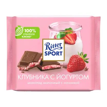 Шоколад Молочный Клубника с йогуртом Ritter Sport 100г