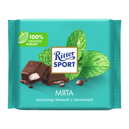 Шоколад Темный Мята Ritter Sport 50% 100г
