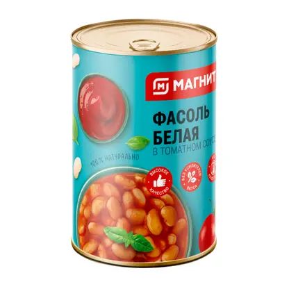 Фасоль Магнит белая в томатном соусе 400г