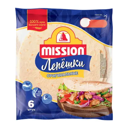 Лепешки Тортильи пшеничные оригинальные Mission 250г