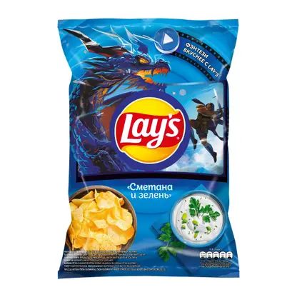 Чипсы Lays Сметана и зелень 225г