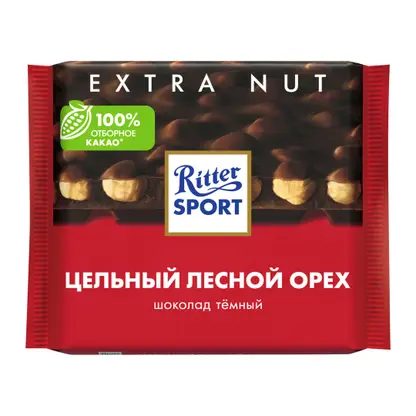 Шоколад Темный Цельный лесной орех Ritter Sport 50% 100г