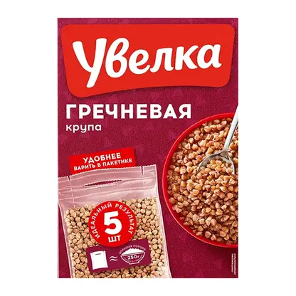 Крупа Увелка Гречневая ядрица Экстра 5пак*80г