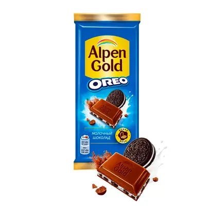 Молочный шоколад с печеньем Oreo Alpen Gold 80г