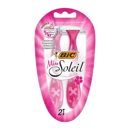 Бритва женская Bic Miss Soleil одноразовая 3 лезвия увлажняющая полоска 2шт