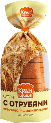 Батон с отрубями Край Каравай 250г