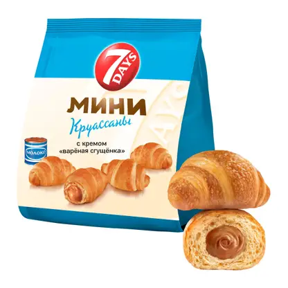 Мини-круассаны с кремом вареная сгущенка 7Days 265г