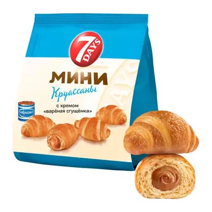 Мини-круассаны с кремом вареная сгущенка 7Days 265г