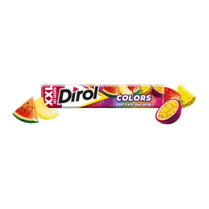 Жевательная резинка Dirol Colors XXL ассорти фруктовых вкусов 19г