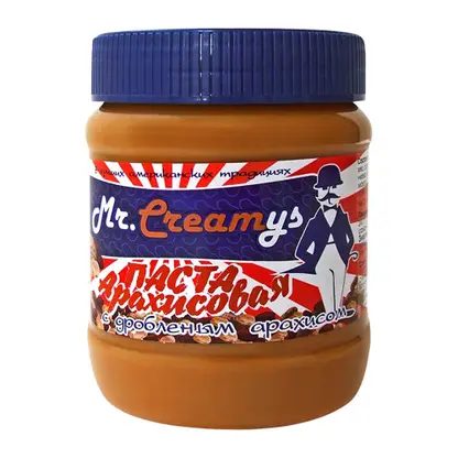 Паста Mr.Creamys арахисовая с дробленным арахисом 340г