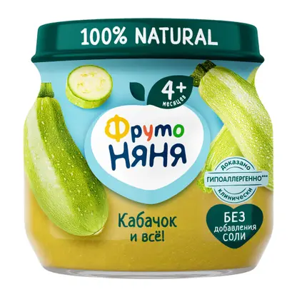Кабачковое пюре с 4 месяцев Фрутоняня 80г