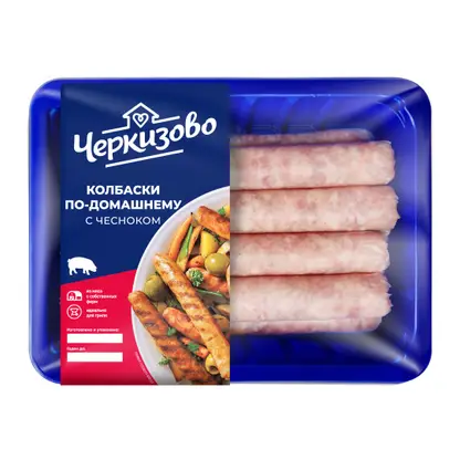 Колбаски свиные Черкизово По-домашнему с чесноком 450г