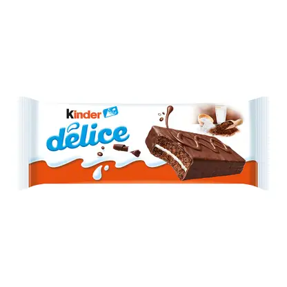Бисквитное пирожное Delice с какао-глазурью и молочной начинкой Kinder 39г