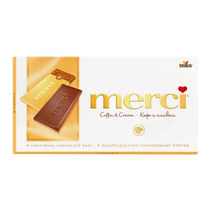 Шоколад Молочный Кофе и Сливки Merci 100г