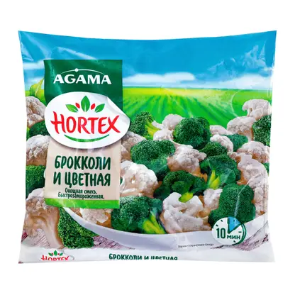 Смесь овощная Agama Брокколи и Цветная капуста быстрозамороженная 400г