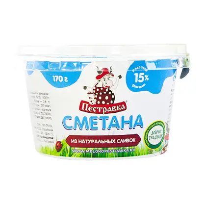 Сметана Пестравка 15% 170г