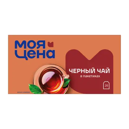 Чай черный Моя цена Индийский мелколистовой 20 пакетиков 30г