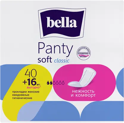 Прокладки ежедневные Bella Panty Soft Classic 40 + 16шт