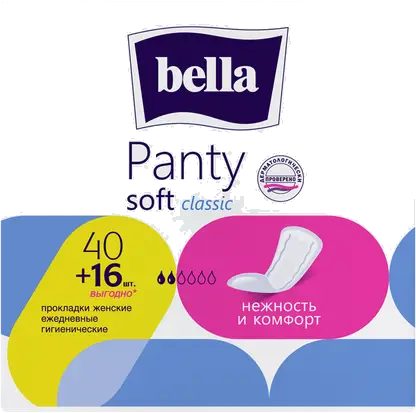 Прокладки ежедневные Bella Panty Soft Classic 40 + 16шт