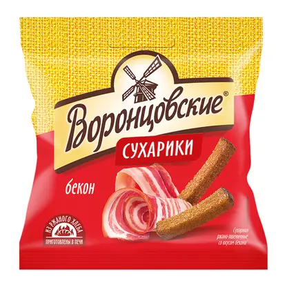 Сухарики Воронцовские ржано-пшеничные бекон 80г