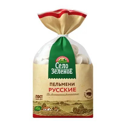 Пельмени Село Зеленое Русские из свинины и говядины 800г