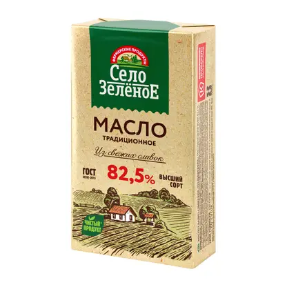 Масло сливочное Село Зеленое несоленое 82.5% 175г