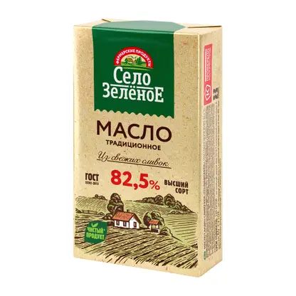 Масло сливочное Село Зеленое несоленое 82.5% 175г