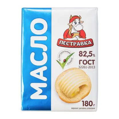 Масло сливочное Пестравка Традиционное 82.5% 180г