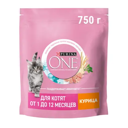 Сухой корм для котят с курицей и злаками Purina ONE 750г