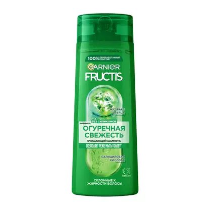 Шампунь Garnier Fructis Укрепляющий Огуречная Свежесть для склонных к жирности волос 400мл